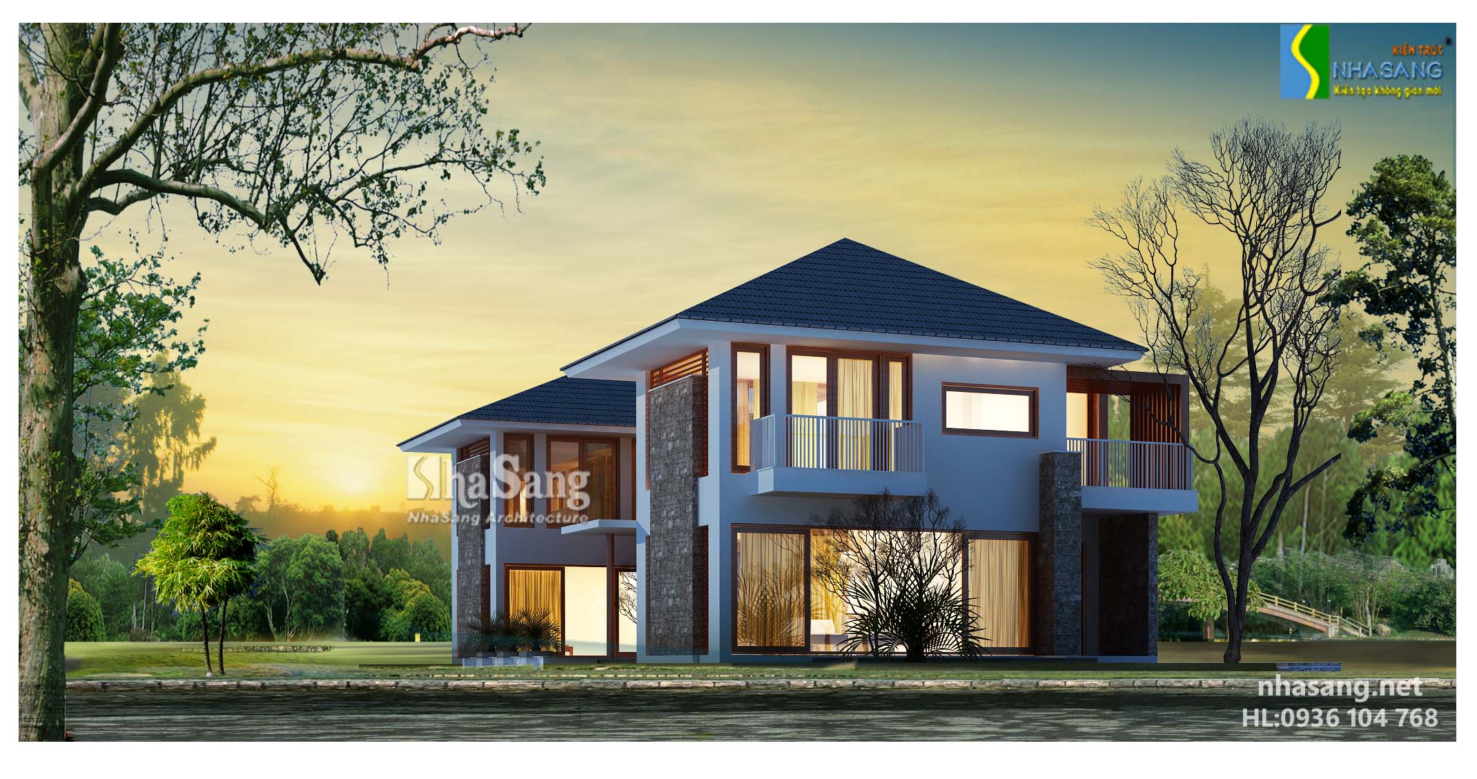 mau nha vuon dep 2 tang